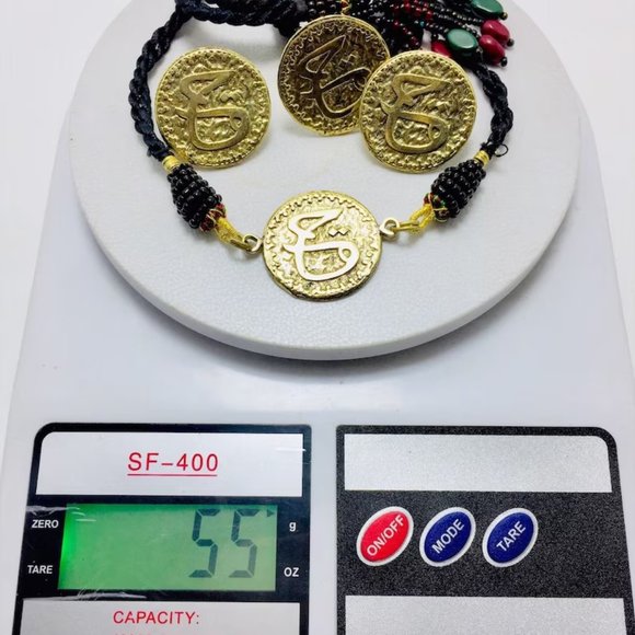 Afghan Tribal Golden Coin Choker With Earrings and Ring ,Coins Jewelry Set - Picture 5 of 7